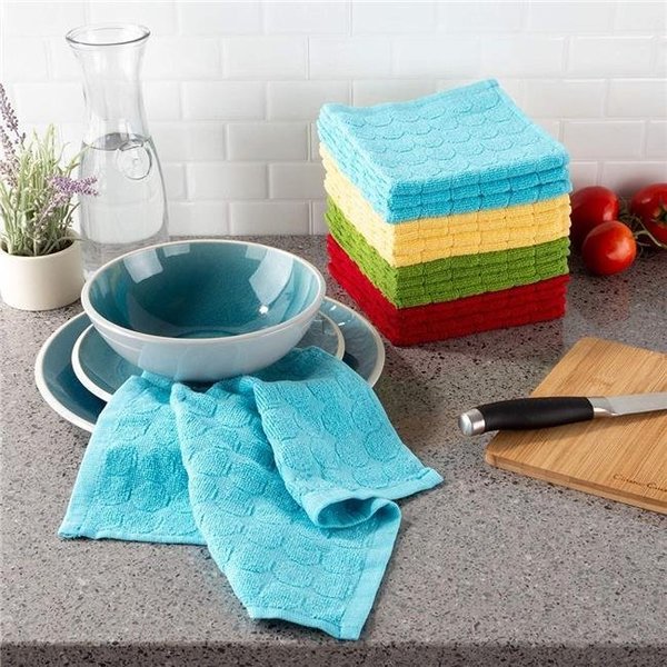 Bedford Home Bedford Home 69A-39307 12.5 x 12.5 in. Home Kitchen Dish Cloth; Multi-Color - Set of 16 69A-39307